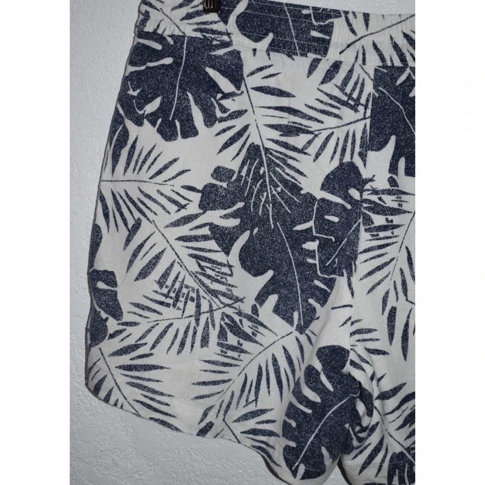 Nautica Womens LARGE Linen Blend Shorts Pull-On Tropical Hawiian Pockets Blue - Picture 12 of 16